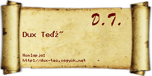 Dux Teó névjegykártya